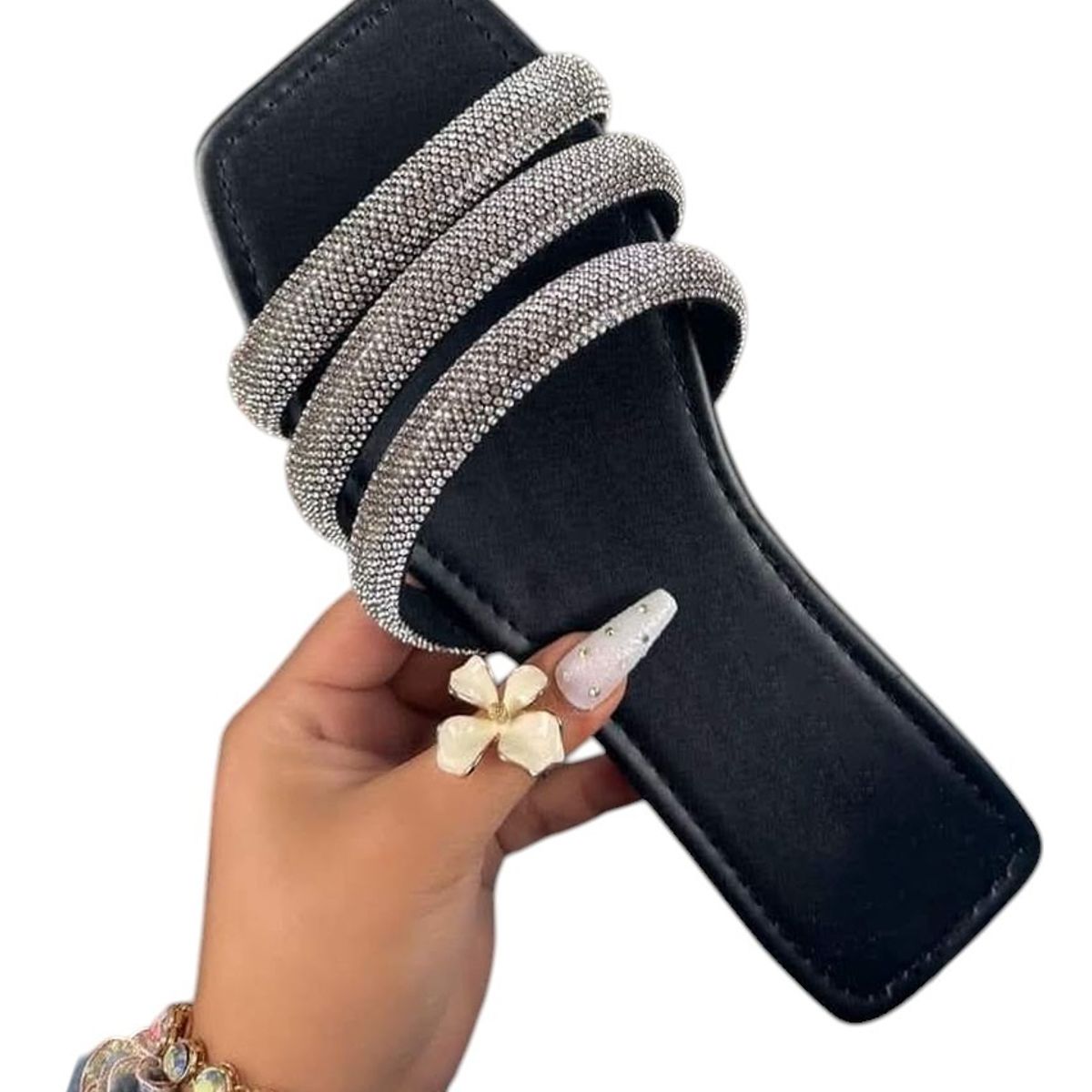 GENERICO - Taco Mujer Resplandor Entrelazado 1177-40 Color Negro