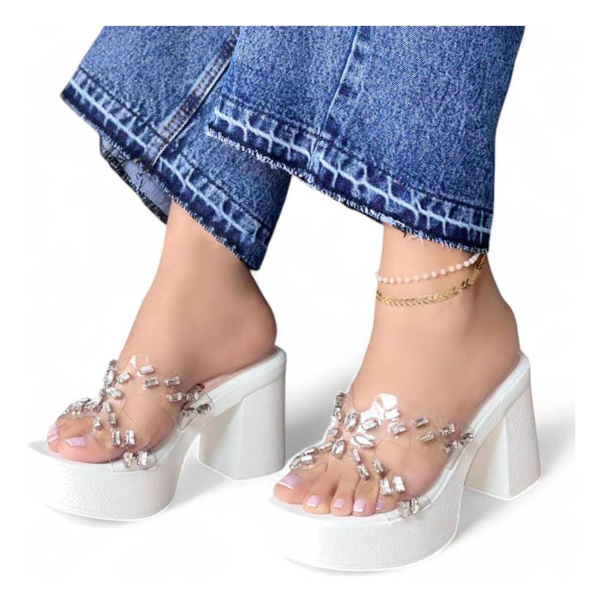 GENERICO - Taco Mujer Sueño Perlado 1177-60 Color Blanco