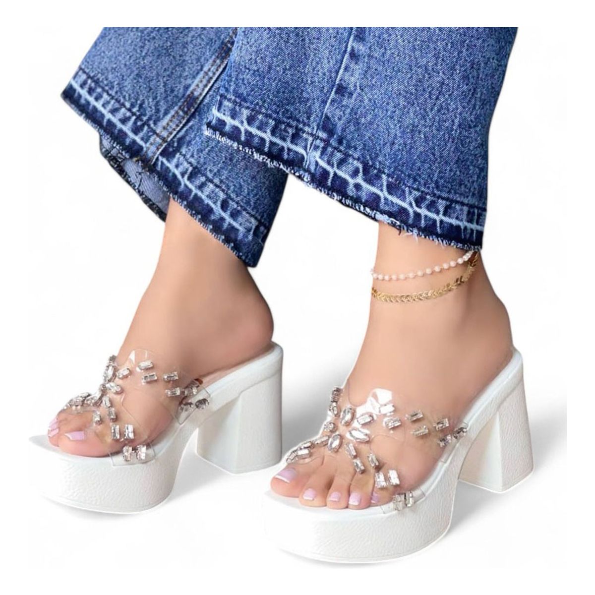 GENERICO - Taco Mujer Sueño Perlado 1177-60 Color Blanco