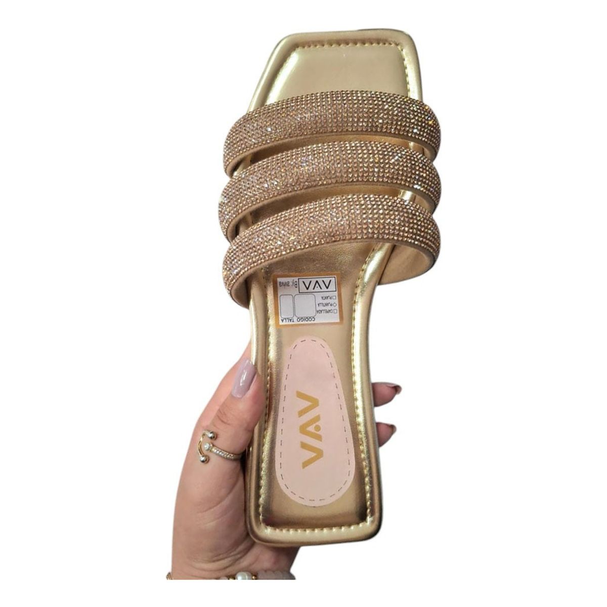 GENERICO - Taco Mujer Triple Brillo Sereno 1177-40 Color Dorado