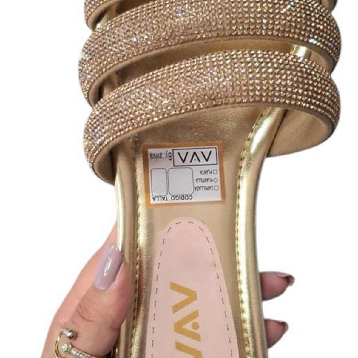 GENERICO - Taco Mujer Triple Brillo Sereno 1177-40 Color Dorado