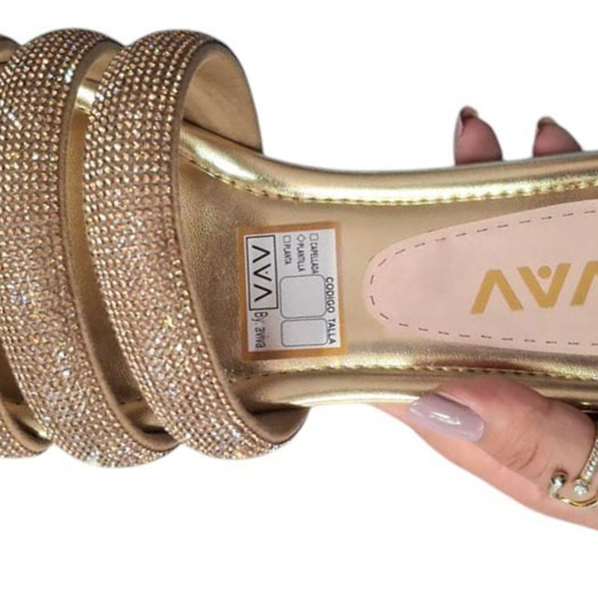 GENERICO - Taco Mujer Triple Brillo Sereno 1177-40 Color Dorado