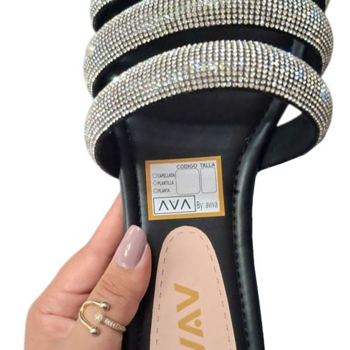 GENERICO - Taco Mujer Triple Brillo Sereno 1177-40 Color Negro