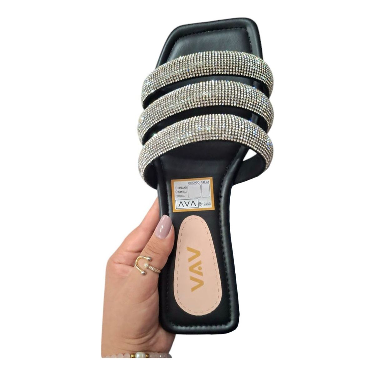 GENERICO - Taco Mujer Triple Brillo Sereno 1177-40 Color Negro