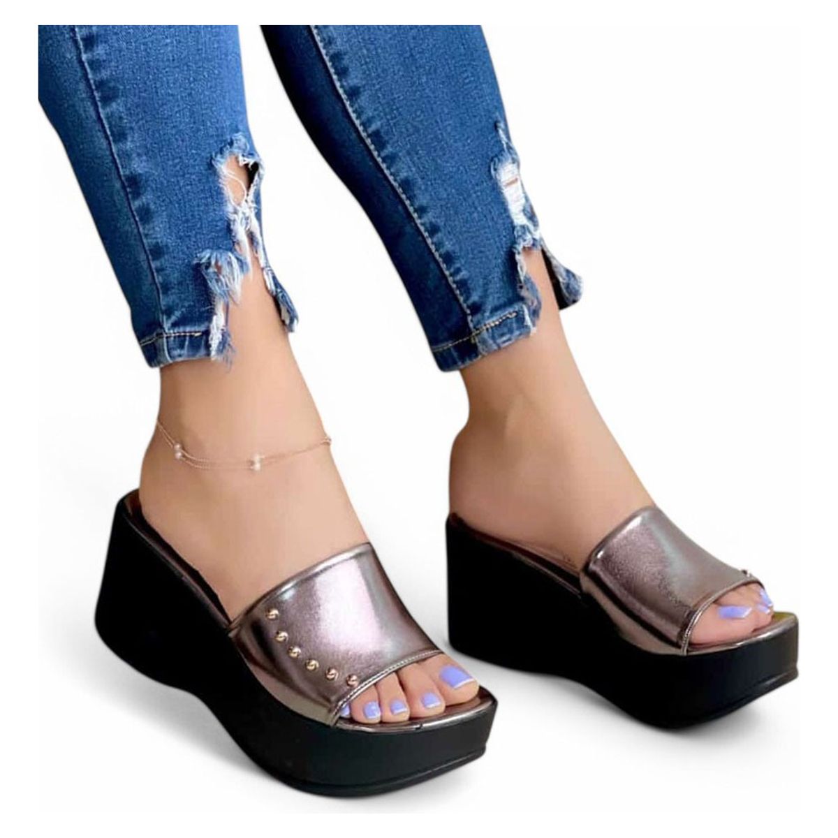 GENERICO - Sandalia Mujer Diva Deslumbrante 1177-55 Color Plateado