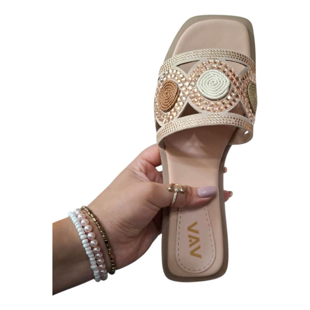 GENERICO - Sandalia Mujer Geometría Sofisticada 1177-40 Color Rosado