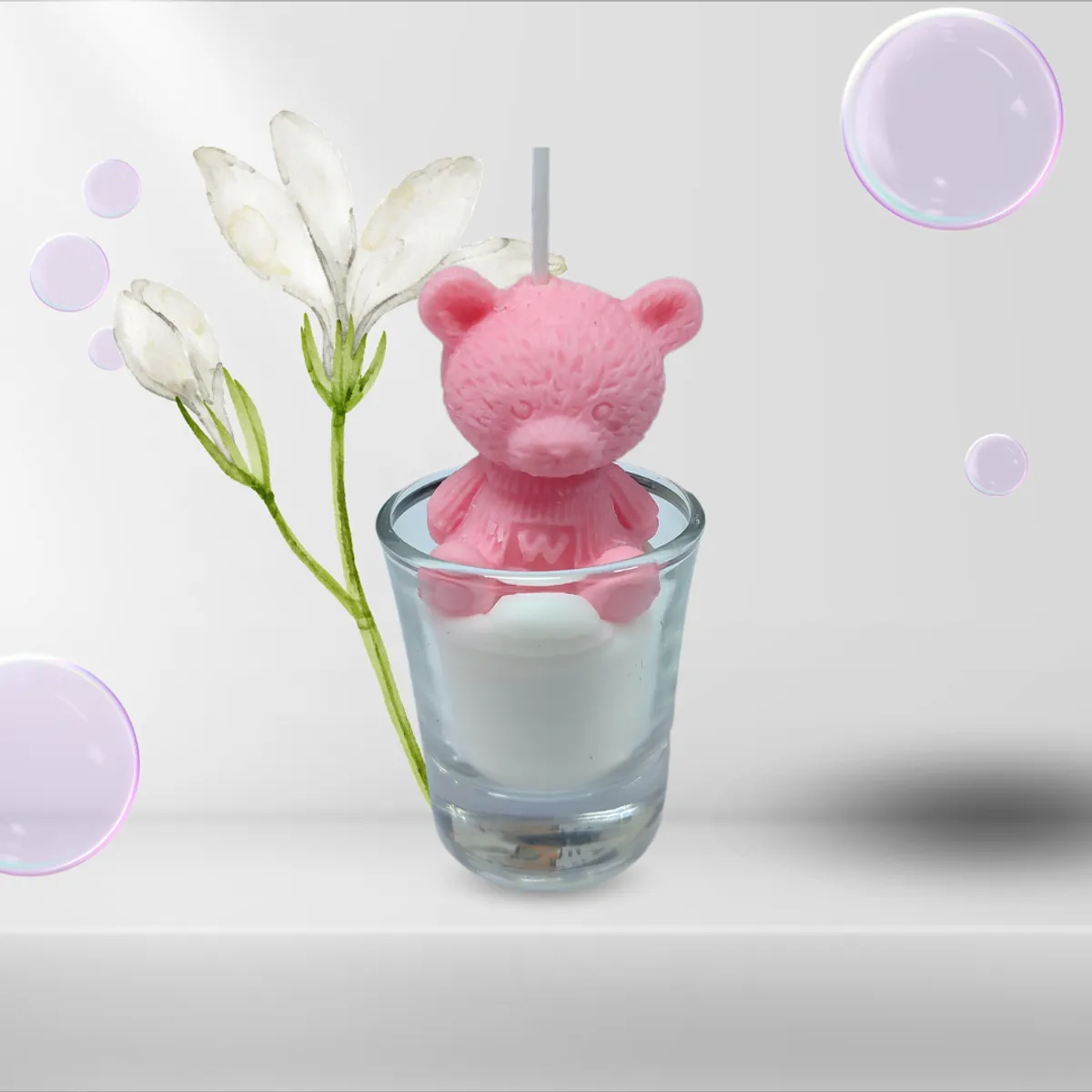 GENERICO - Set de Vela Aromática + Bandeja de Resina  Regalo de San Valentín