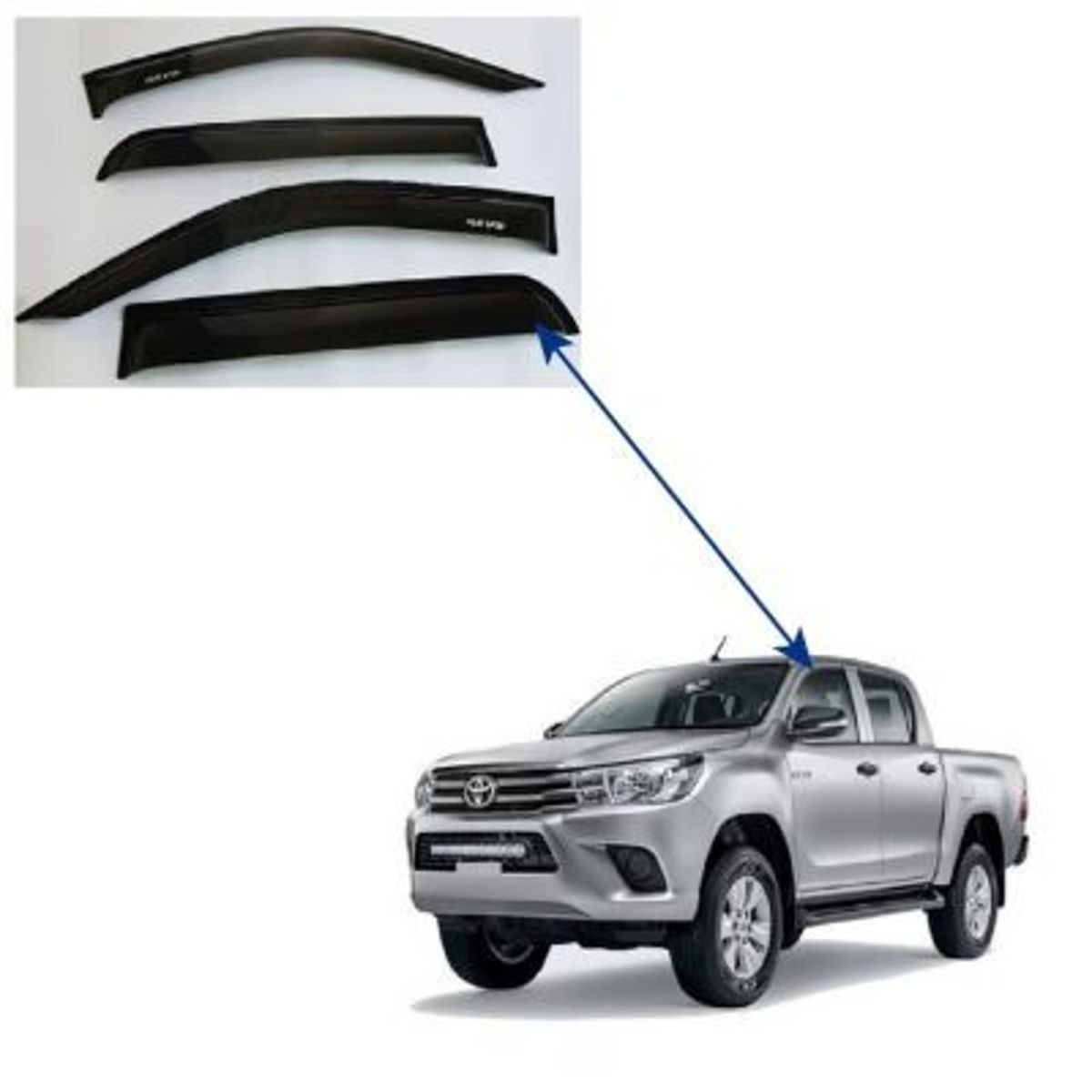 GENERICO - Correlluvia Toyota Hilux Revo 2016-2021 Negro