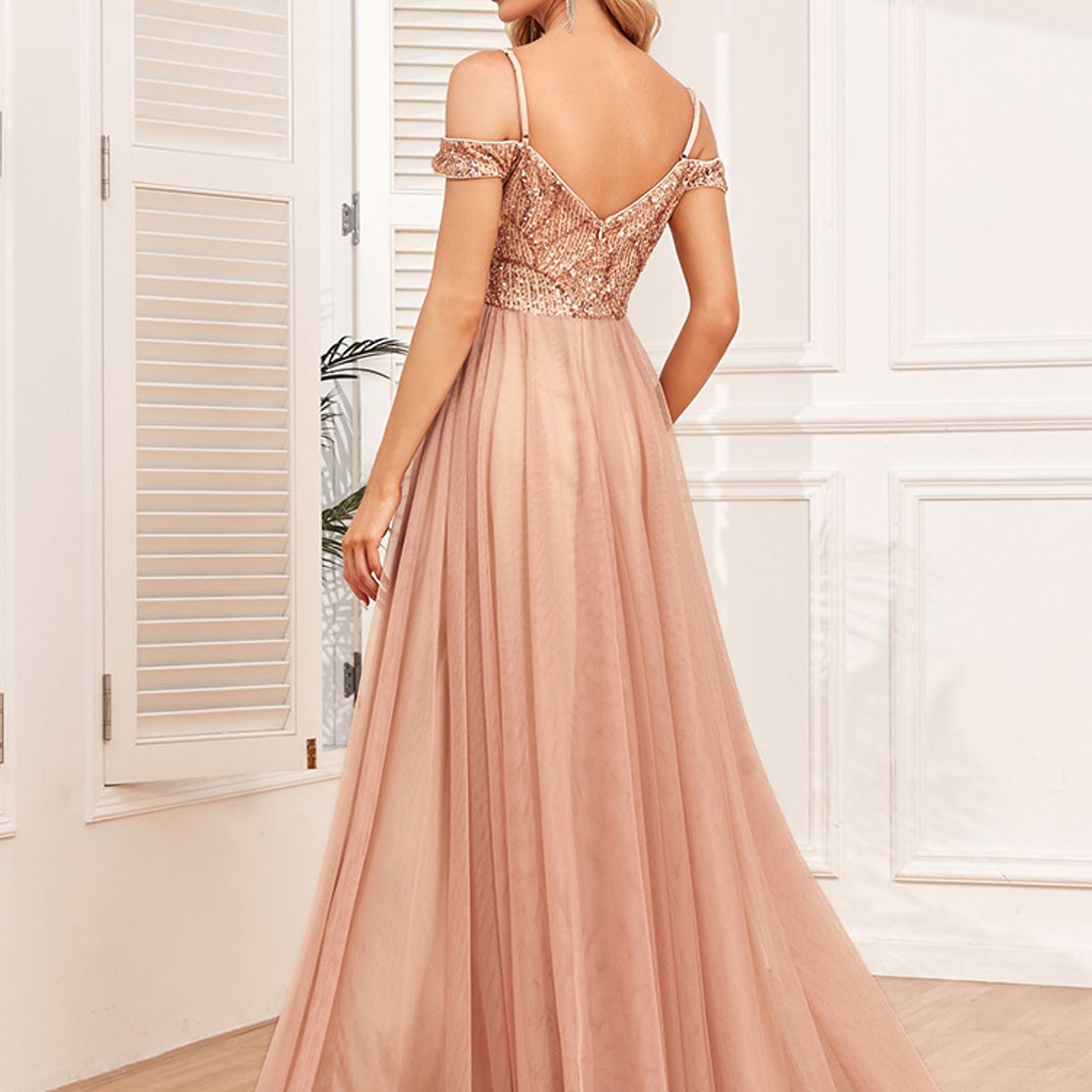 GENERICO - VESTIDO NUDE DE FIESTA