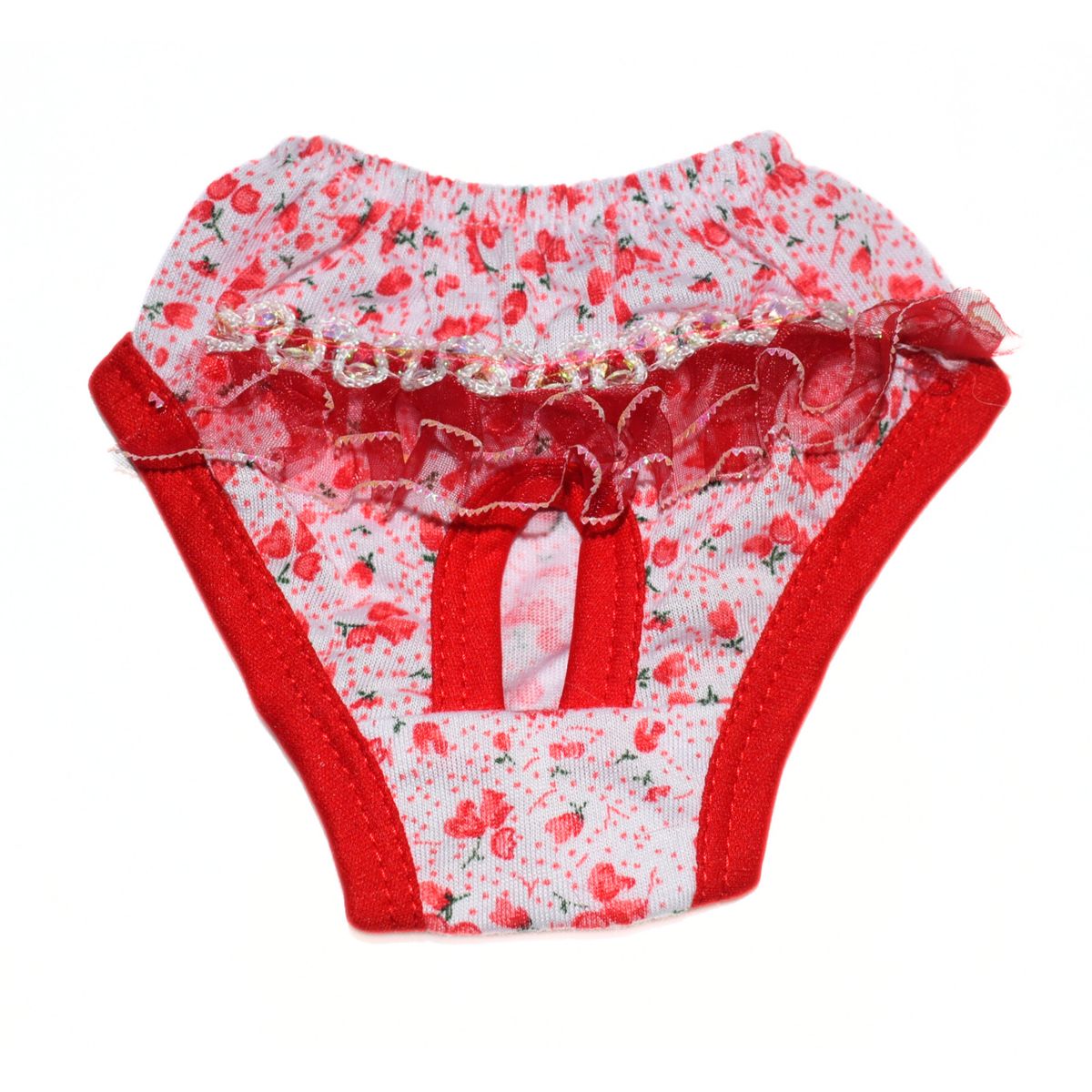 GENERICO - Calzon o Truza de Celo para Mascotas Talla 1 - Rojo