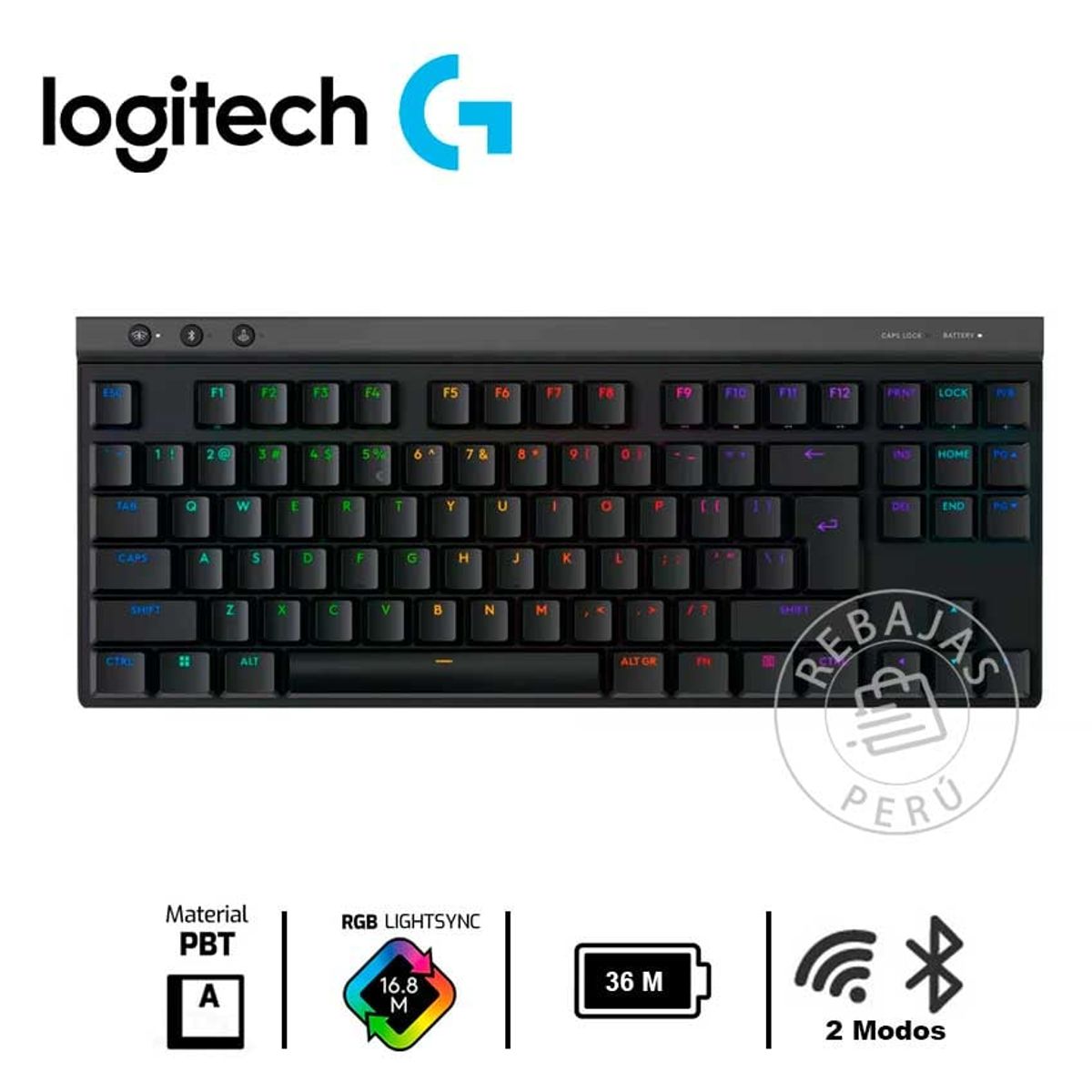 LOGITECH - Logitech G515 TKL Teclado Wireless Gaming RGB Lightspeed Recargable