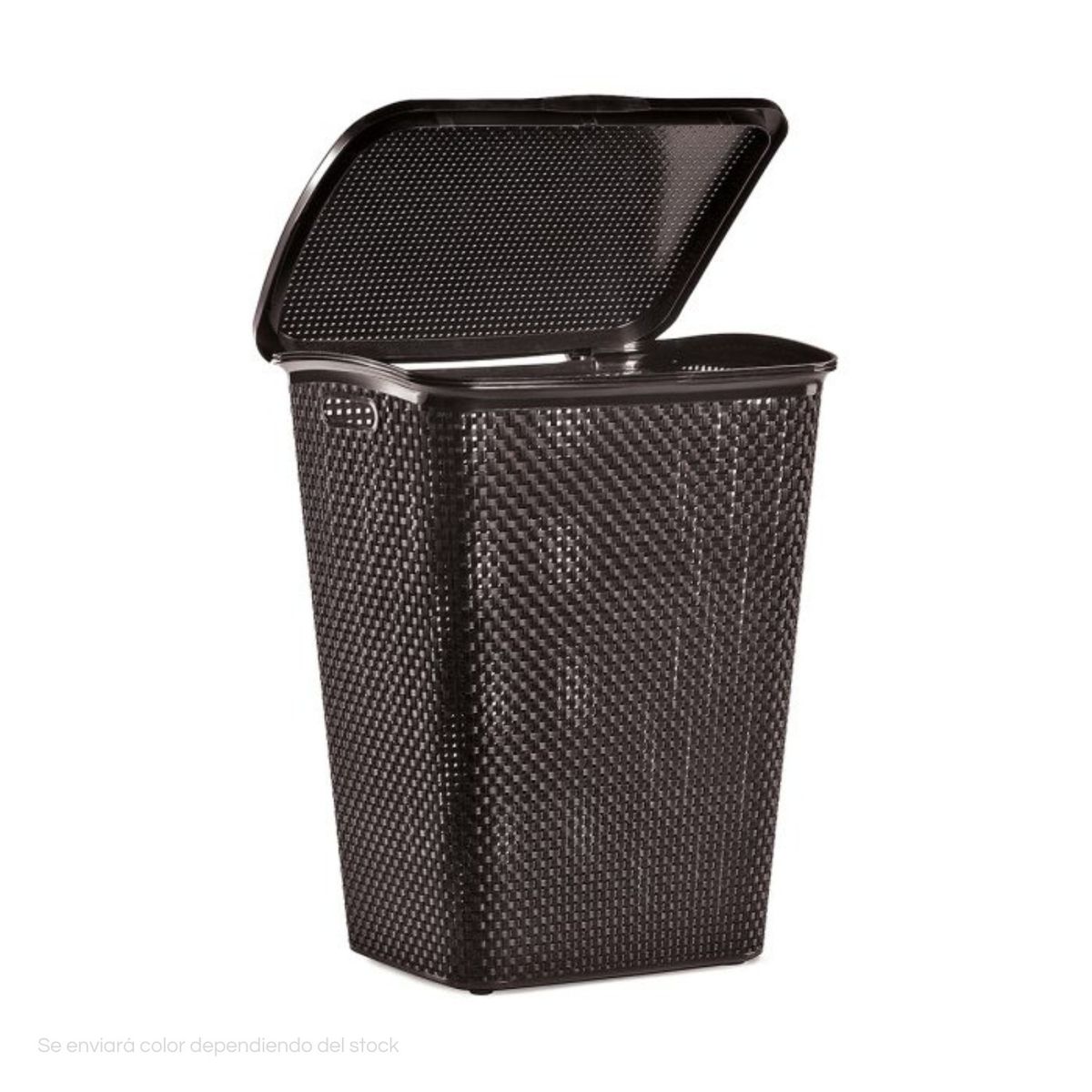 POLINPLAST - Cesto Mimbre Ratán Resistente con Tapa para Ropa