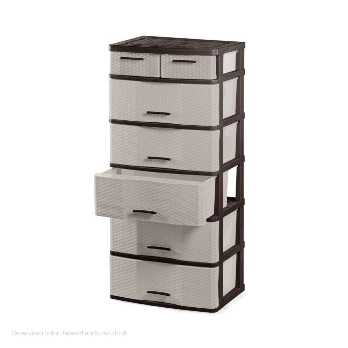 POLINPLAST - Cómoda Comodina Mimbre Ratán N° 6 Con Gran Capacidad