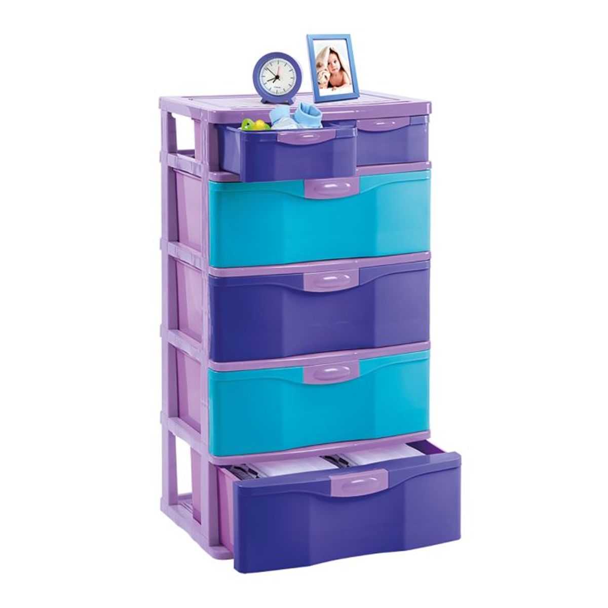 POLINPLAST - Cómoda Comodina N° 5 Con Cajones Amplios Y Resistentes