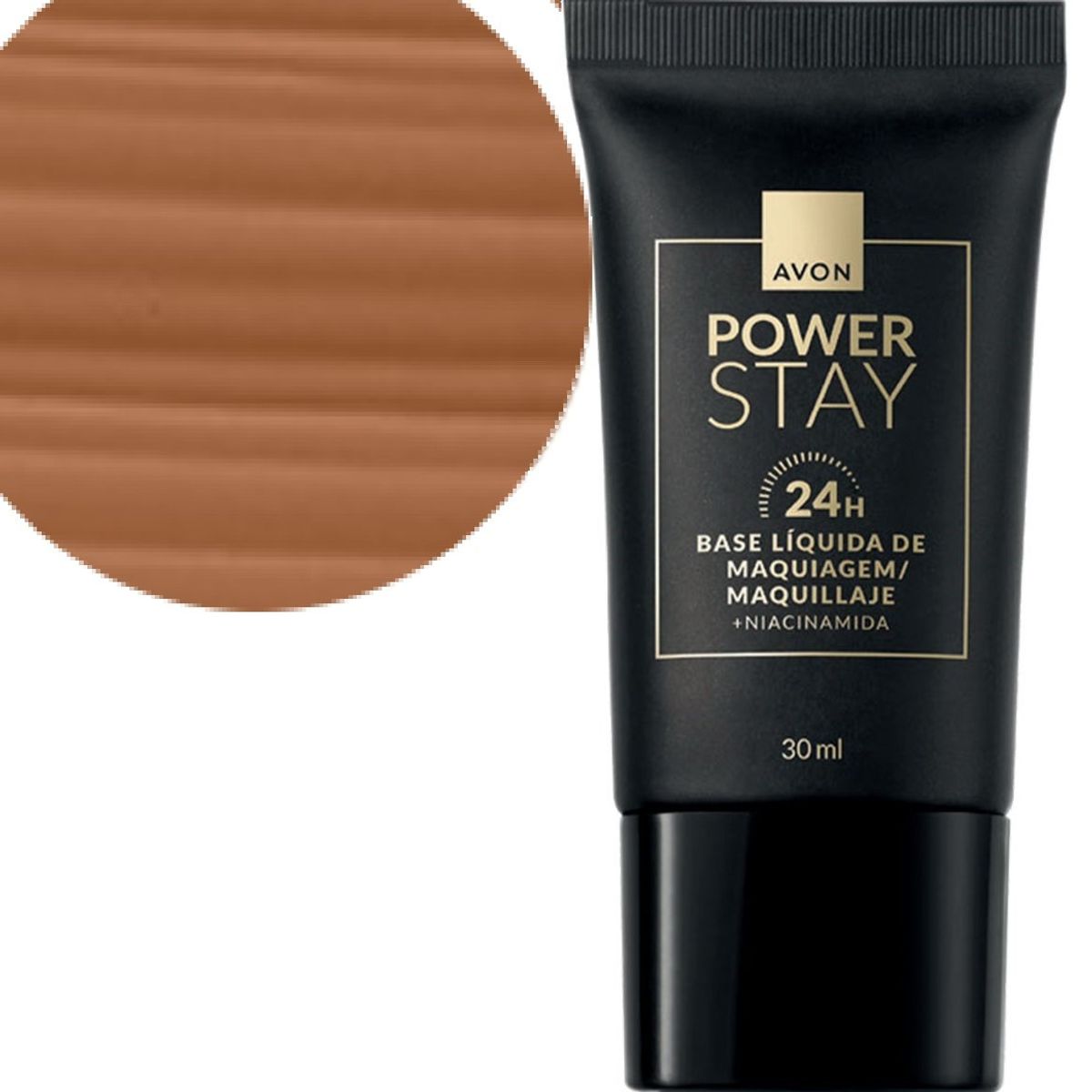 AVON - Base Líquida Avon Power Stay 24h - 420Q DEEP TAN