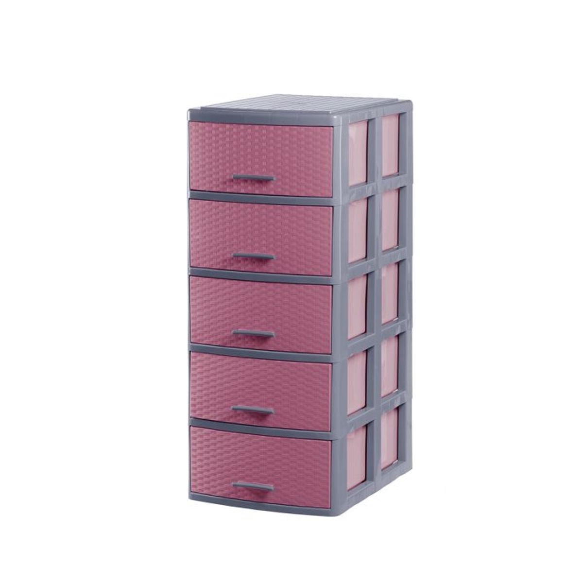 POLINPLAST - Cómoda Polin Mimbre Ratán N° 5 con 5 amplios cajones