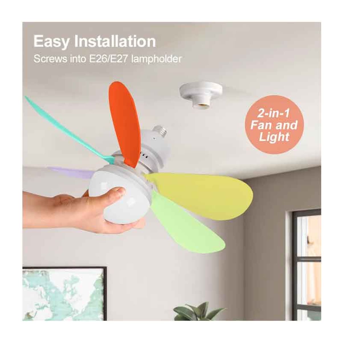 CUBULL - Foco ventilador led Control  Luz cálida fría neutral