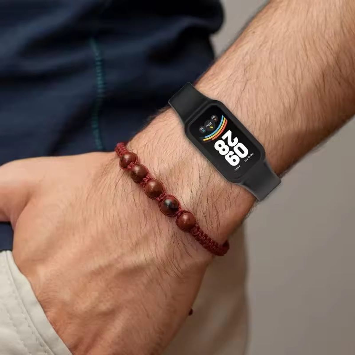 GENERICO - CORREA DE SILICONA PARA XIAOMI SMART BAND 9 ACTIVE NEGRO
