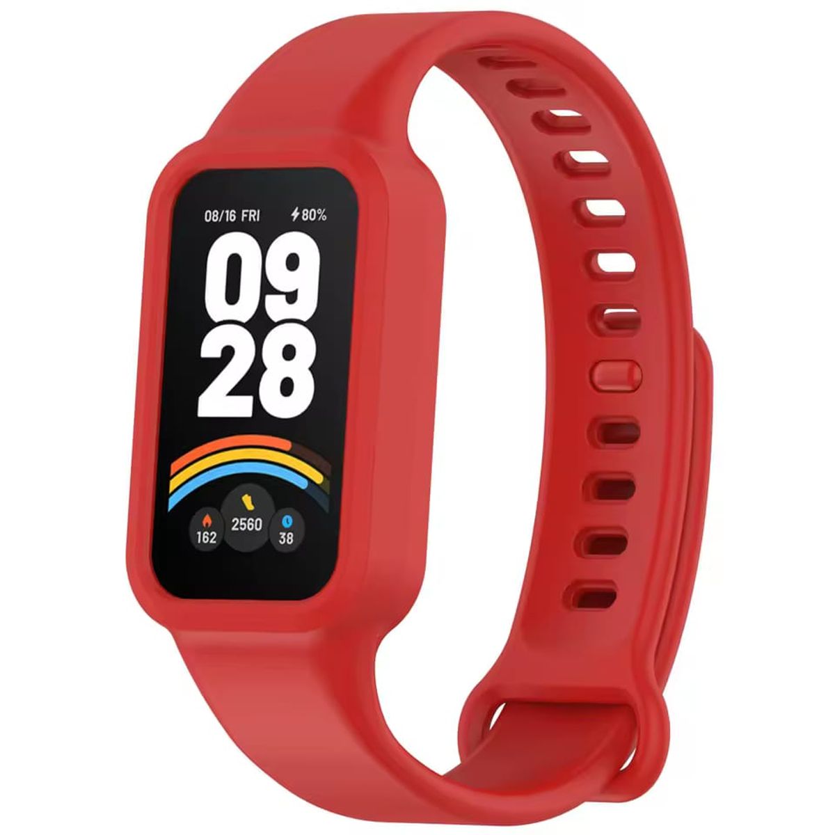 GENERICO - CORREA DE SILICONA PARA XIAOMI SMART BAND 9 ACTIVE ROJO