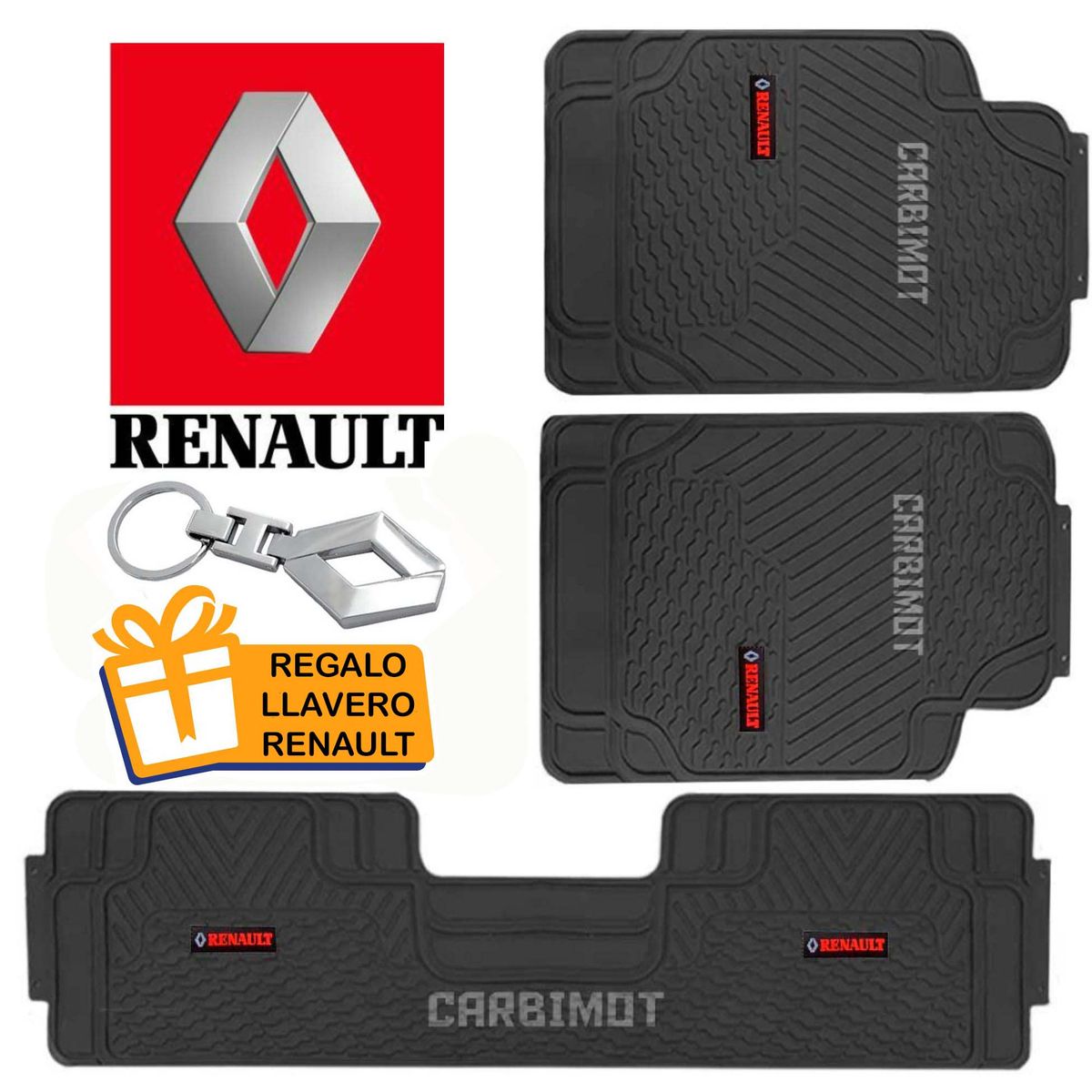 GENERICO - PISO PROTECTOR ALFOMBRA TAPIZ PARA VEHICULOS RENAULT