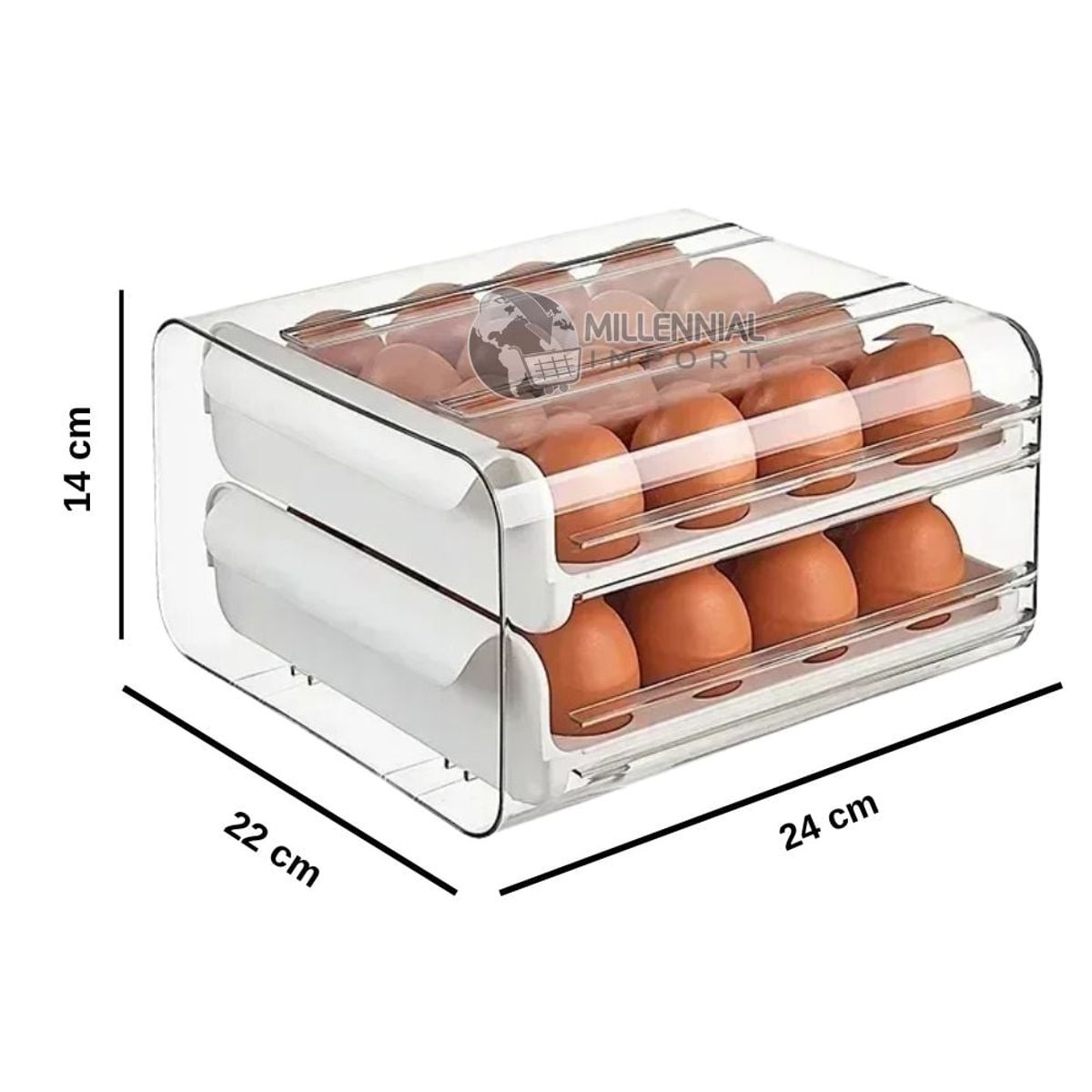 GENERICO - Organizador Contenedor Porta Huevos De Acrílico