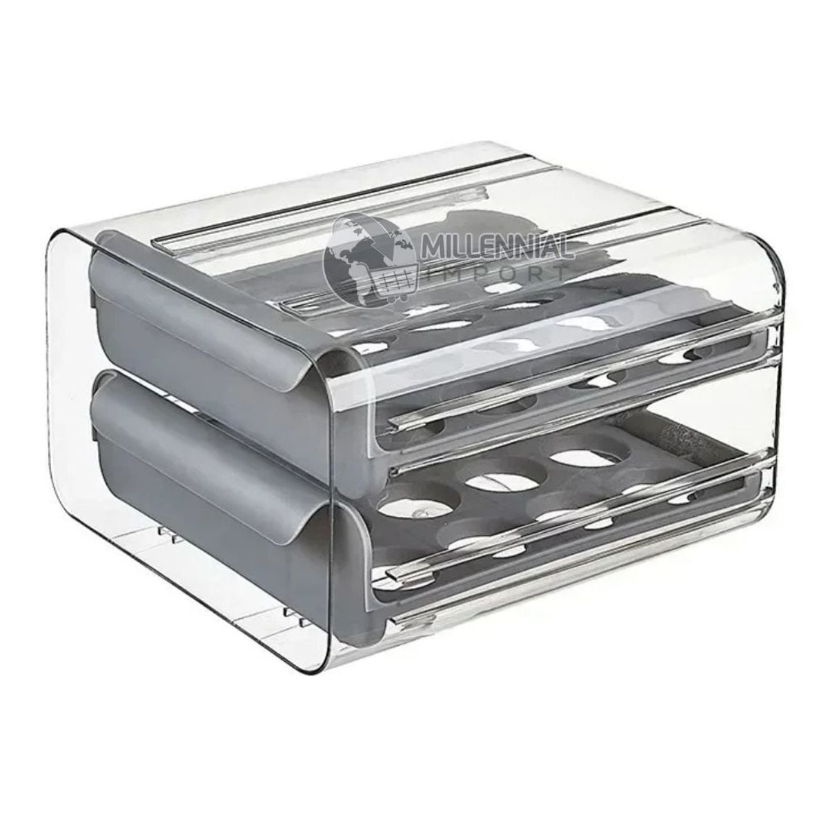 GENERICO - Organizador Contenedor Porta Huevos De Acrílico 2 Niveles