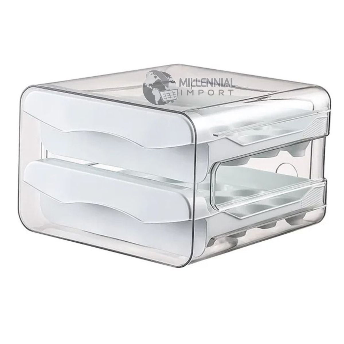 GENERICO - Organizador Contenedor Porta Huevos De Acrílico Blanco