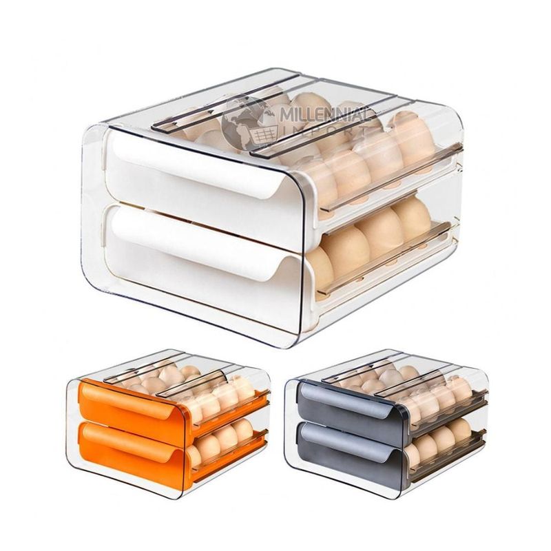 GENERICO - Organizador Contenedor Porta Huevos De Acrílico 2 Niveles
