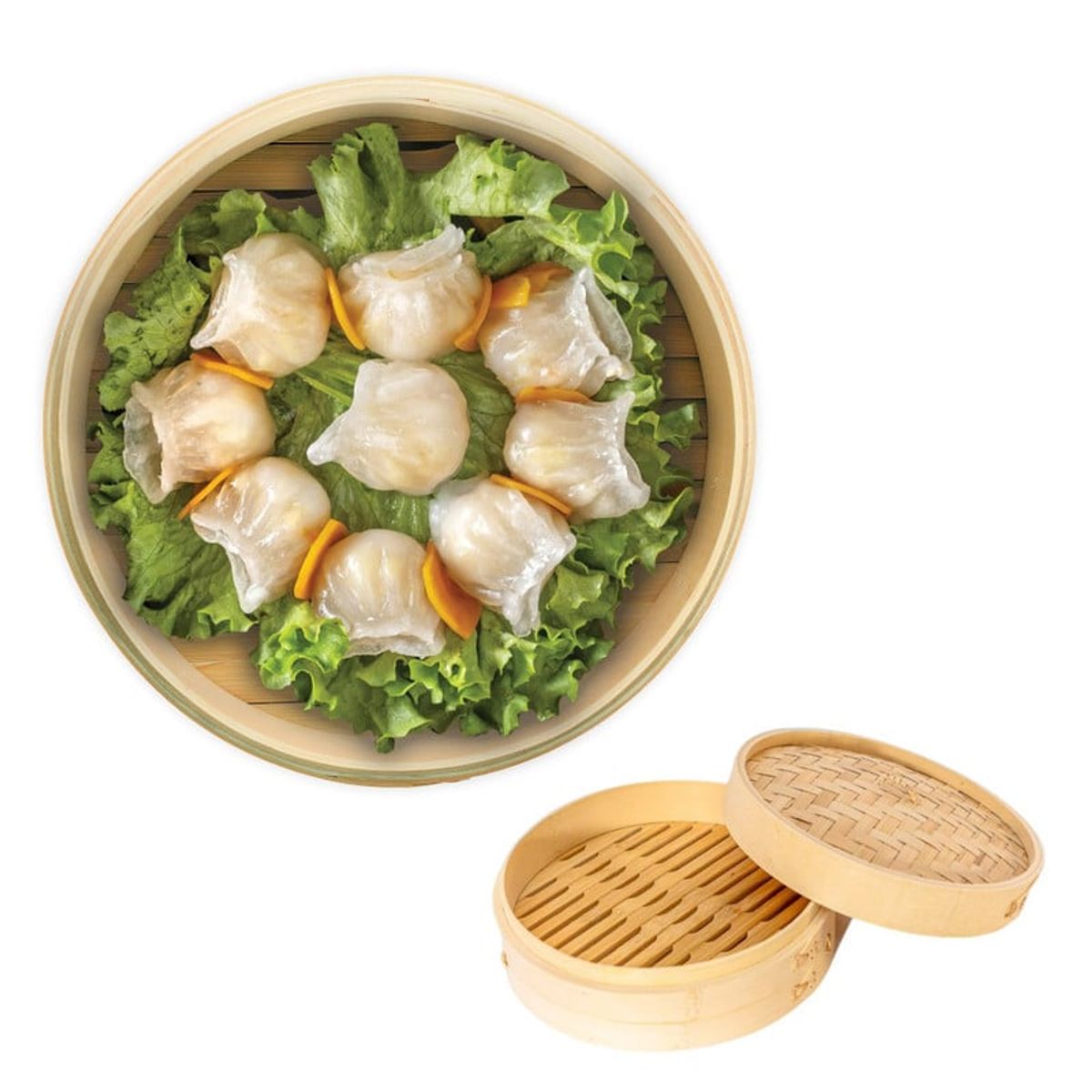GENERICO - Vaporera De Bambu de 1 Piso Con Tapa Asa 26cm diam 2pza