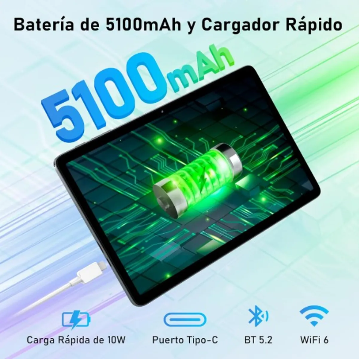 BLACKVIEW - Tablet Blackview Tab 60 WIFI 10.1" 128gb Rom,12gb Ram, 5100 mAh, Android 14, Blue