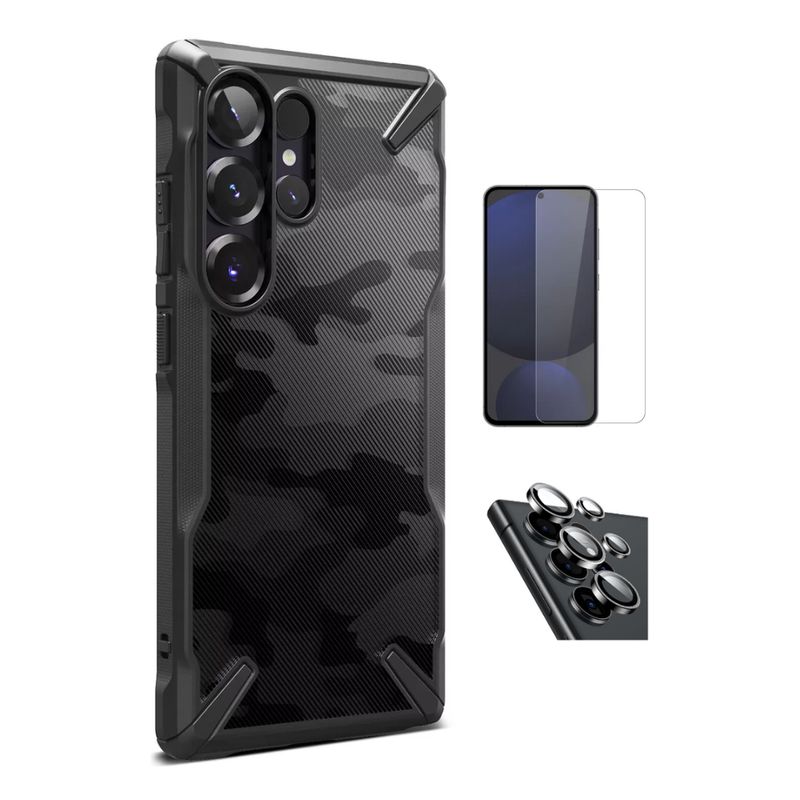 RINGKE - CASE RINGKE FUSION X CAMUFLADO SAMSUNG GALAXY S25 ULTRA Y VIDRIOS