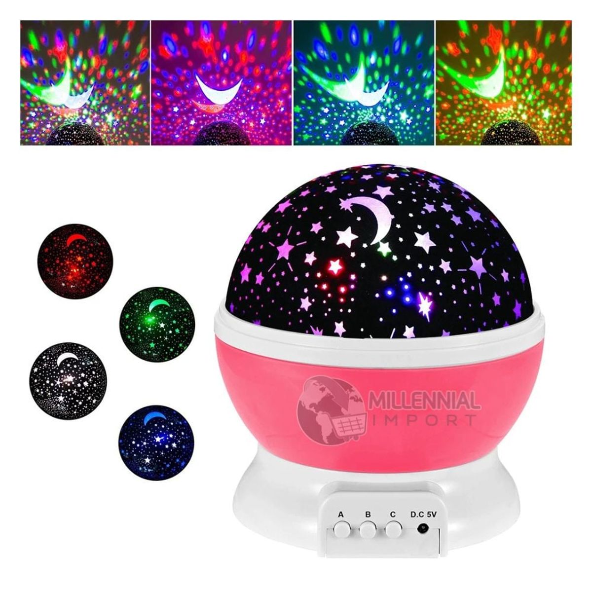 GENERICO - Lámpara Proyector de Estrella y Luna Giratorio para Niña
