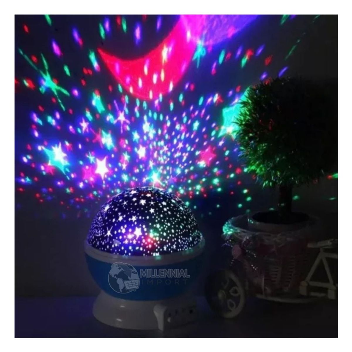 GENERICO - Lámpara Led Proyector De Estrella y Luna Giratorio para Niña