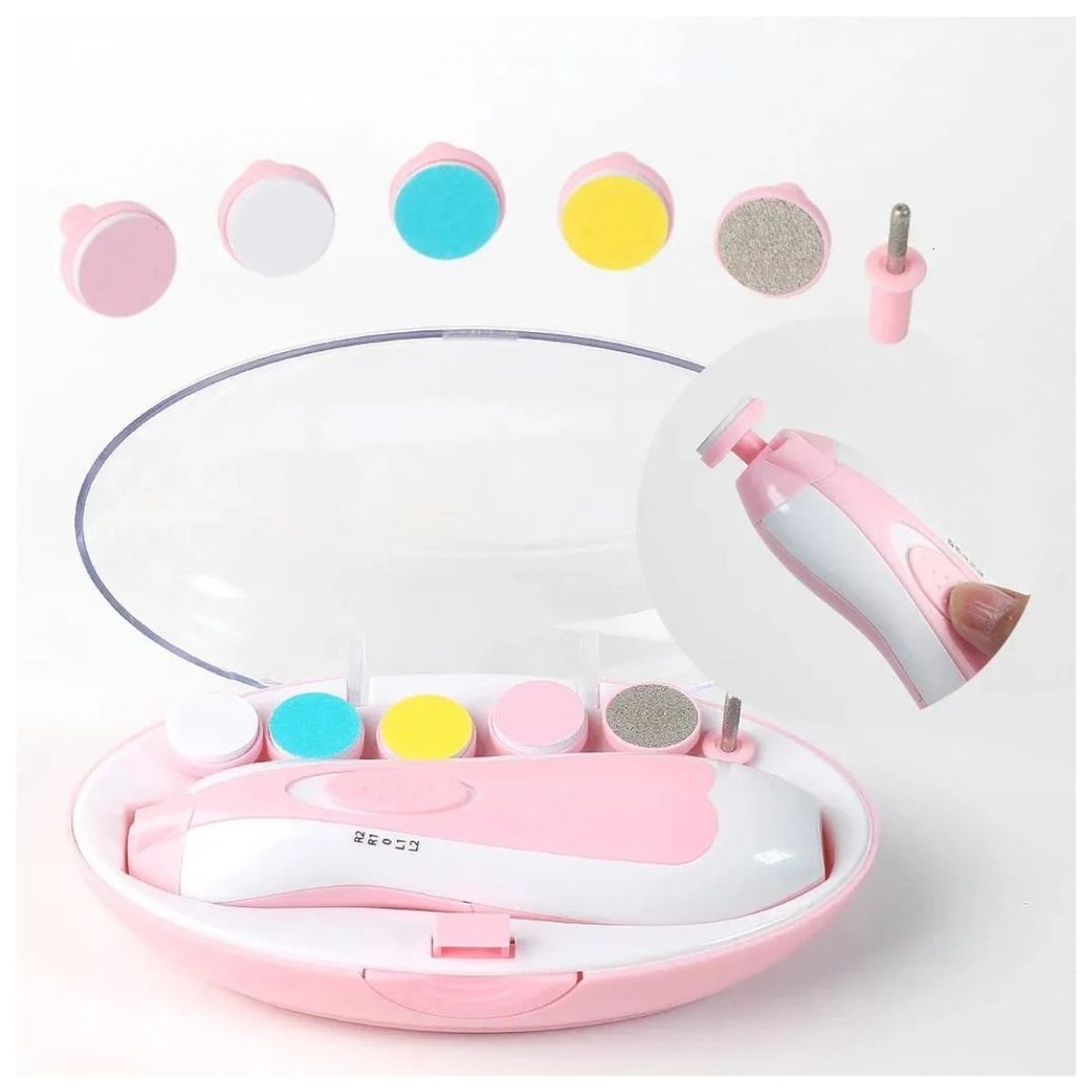 GENERICO - Lima de Uñas Eléctrica Silenciosa para Bebé - Rosado