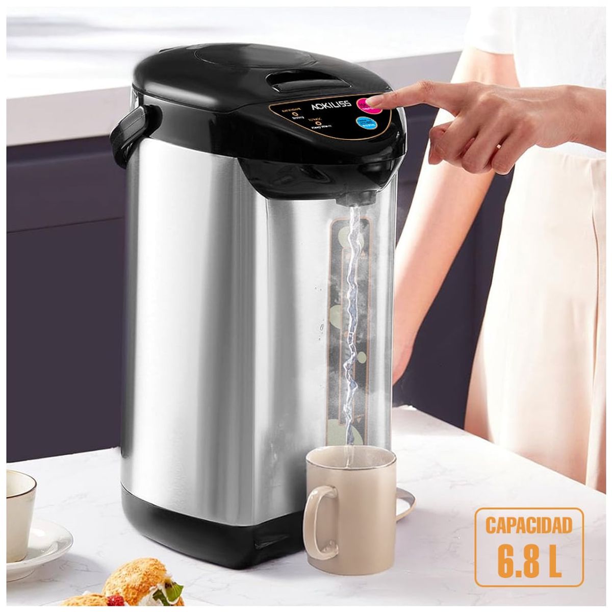 KELLER - Termo Hervidor Eléctrico 6,8 Litros con Dispensador Automático AC5