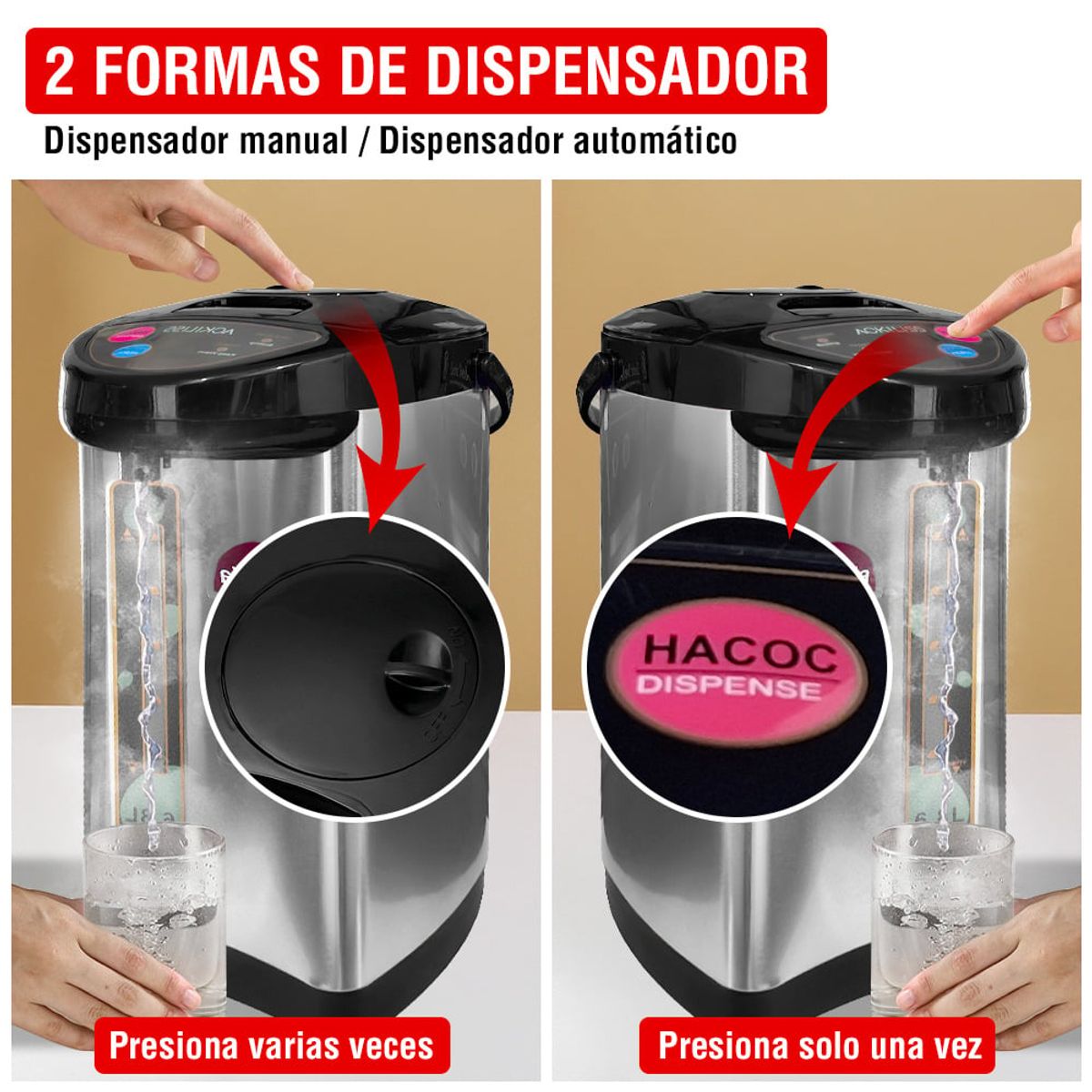 KELLER - Termo Hervidor Eléctrico 6,8 Litros con Dispensador Automático AC5