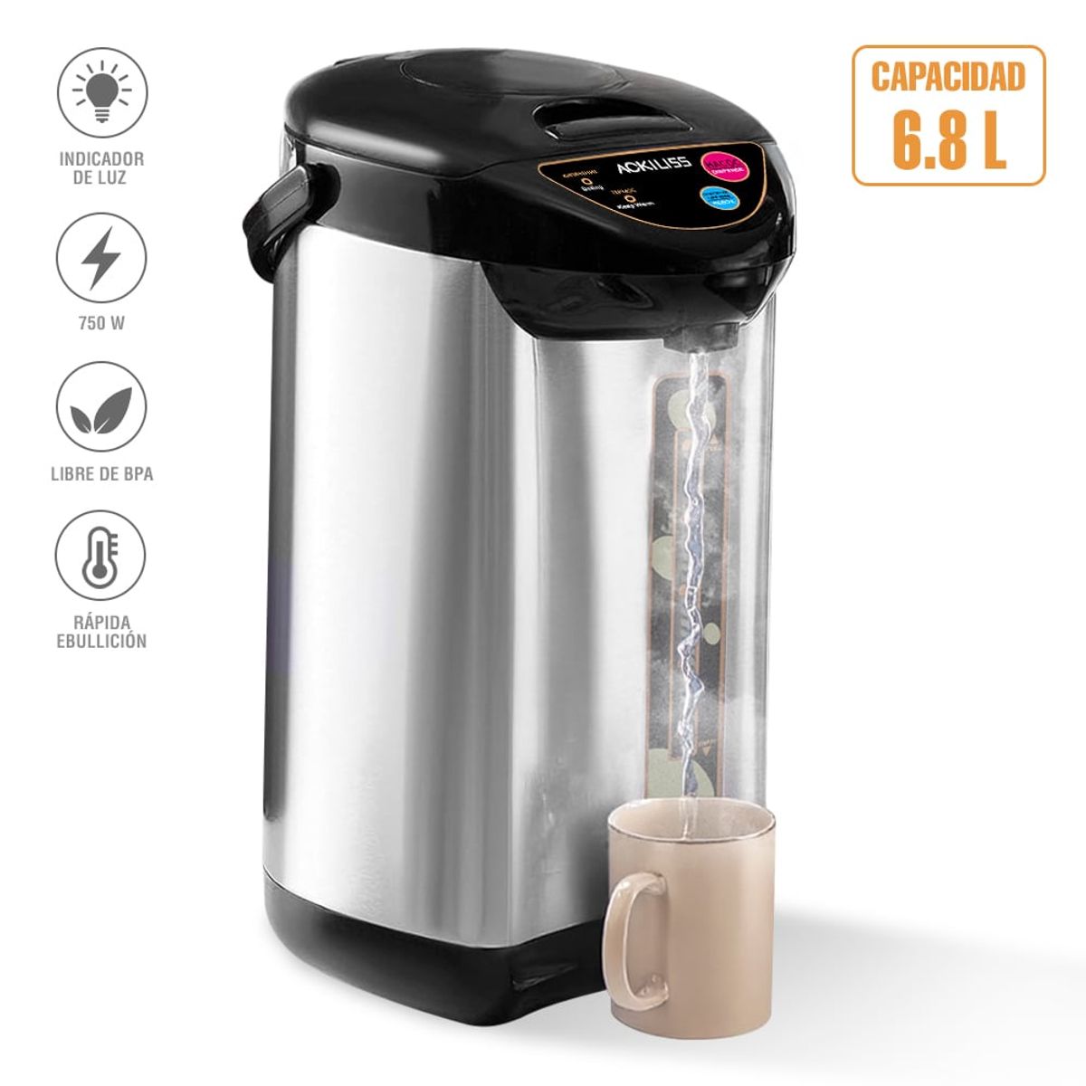 KELLER - Termo Hervidor Eléctrico 6,8 Litros con Dispensador Automático AC5
