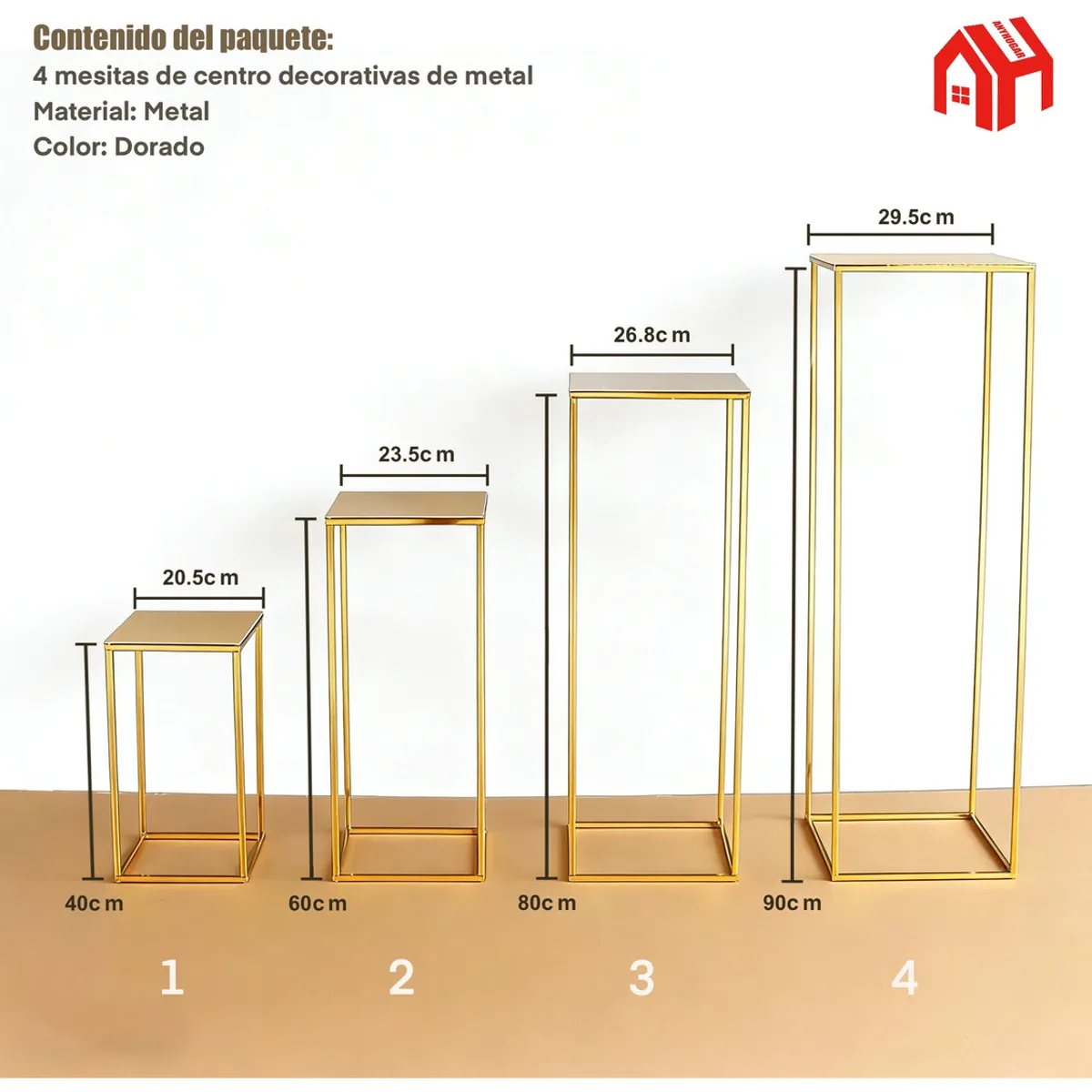 U BUY - Mesas Candy Bar Decoracion 4 Pzs Estructura Metalicas Fiesta