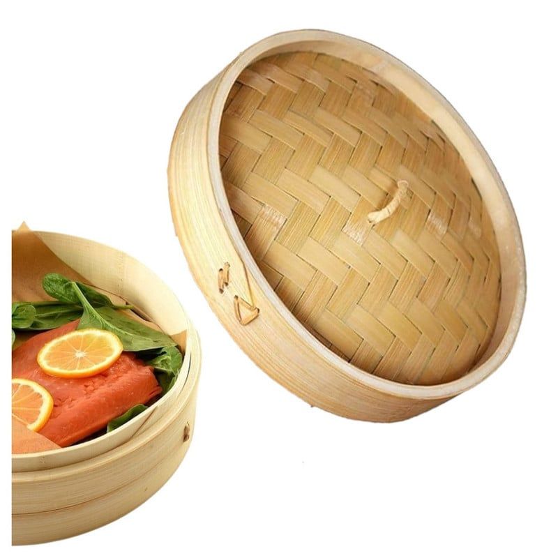 GENERICO - Tapa de Vaporera De Bambu Asa Plastica 24cm diam 1pza
