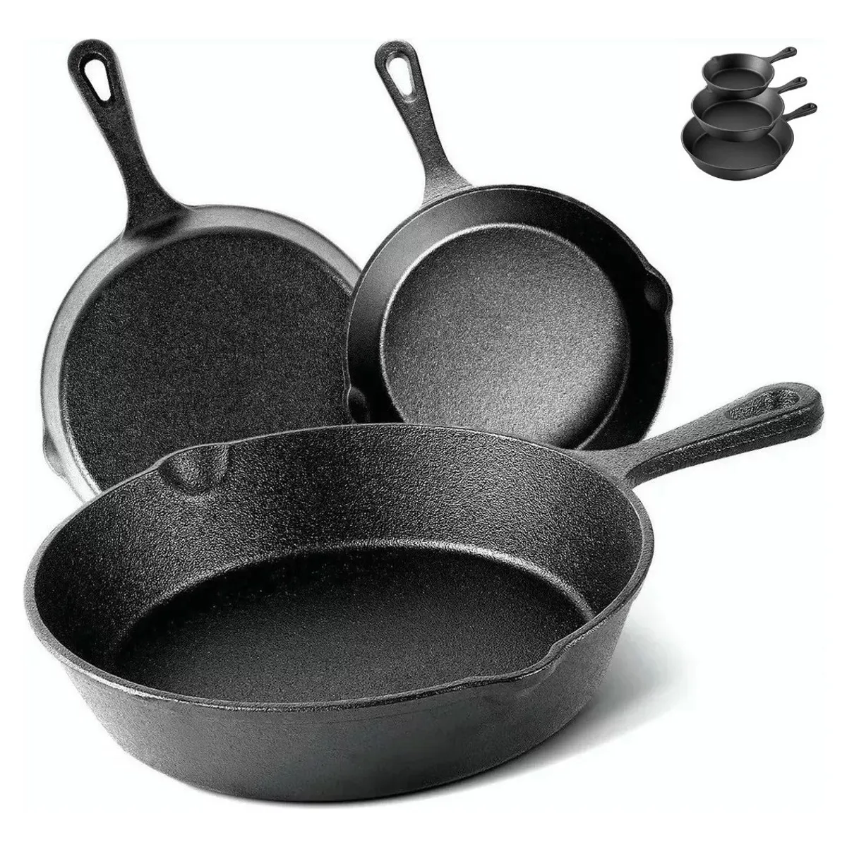 U BUY - Sartenes De Hierro Fundido Juego De Sartenes 3 Piezas