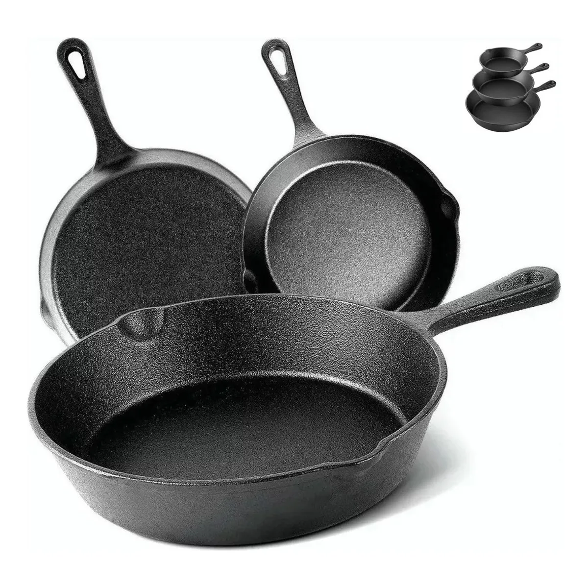 U BUY - Sartenes De Hierro Fundido Juego De Sartenes 3 Piezas