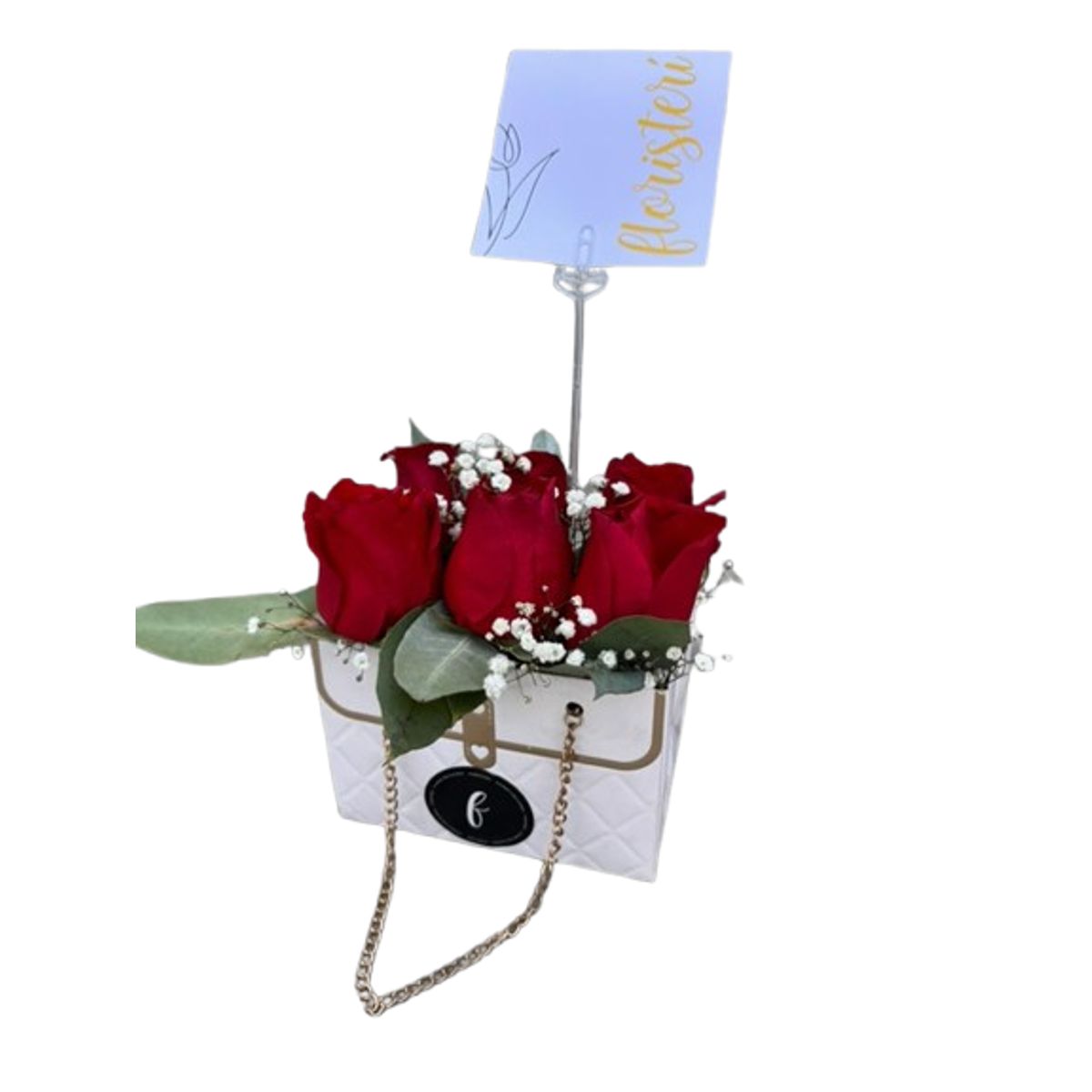 FLORISTERI - Box Deluxe Blanco con 6 Rosas Premium Naturales