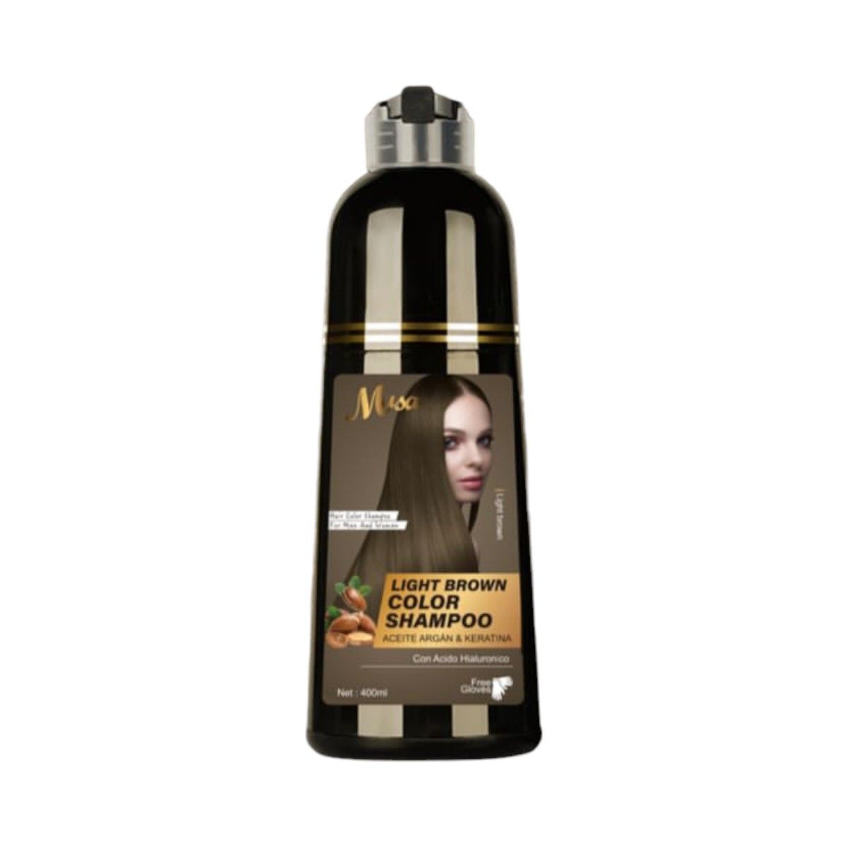 GENERICO - Shampoo Tinte Cabello Marrón Claro Musa Hair Color 400ml