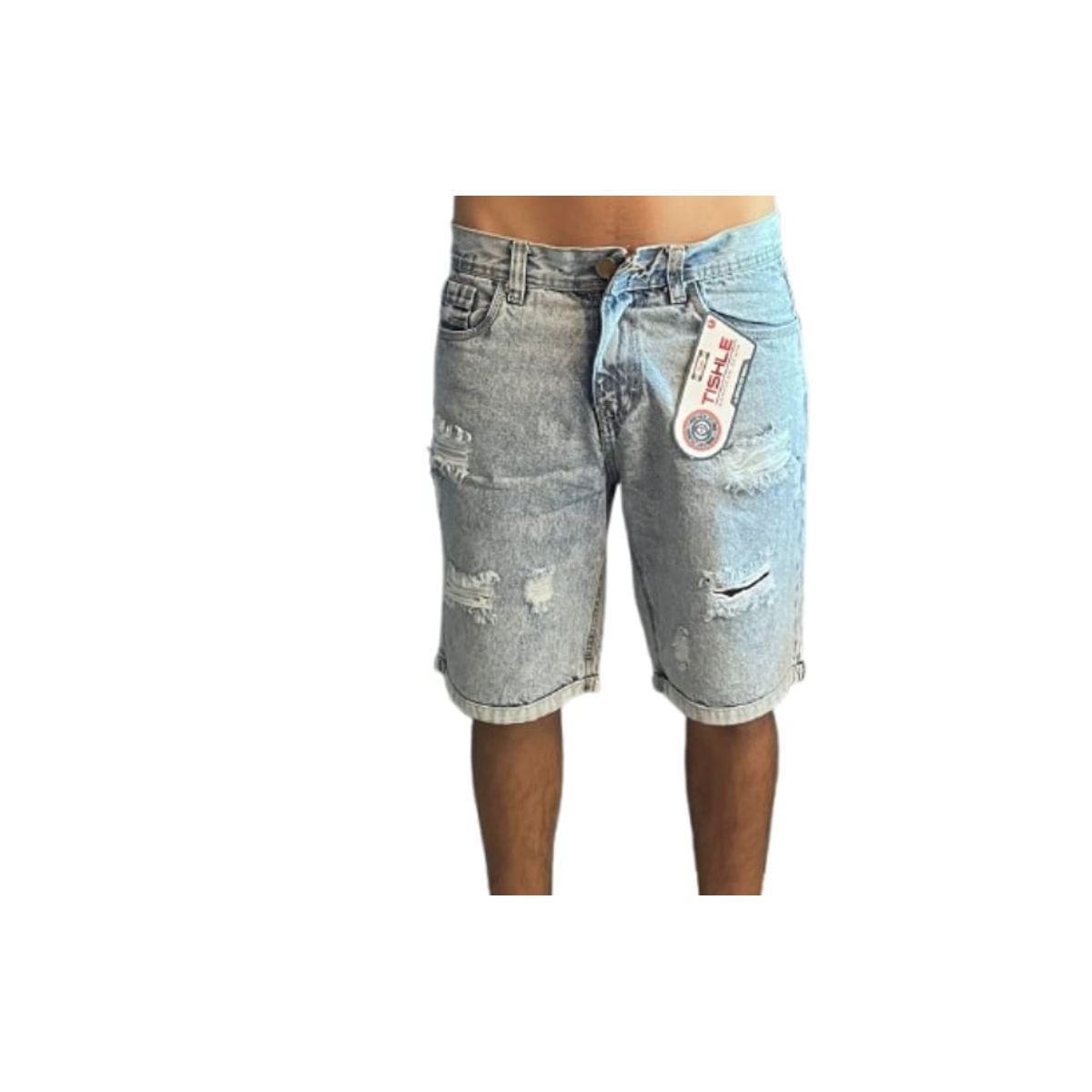 GENERICO - SHORT JEAN RASGADO PARA HOMBRE