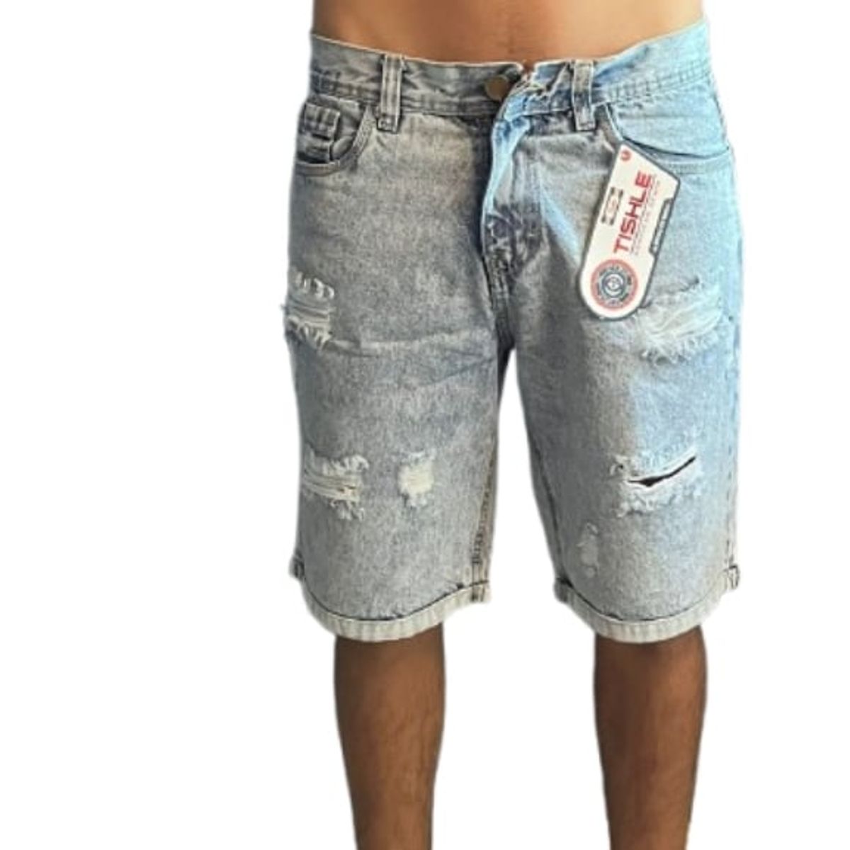 GENERICO - SHORT JEAN RASGADO PARA HOMBRE