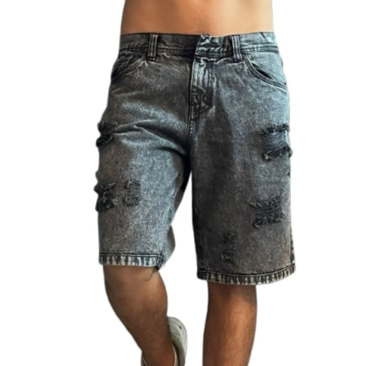 GENERICO - SHORT JEAN RASGADO PARA HOMBRE