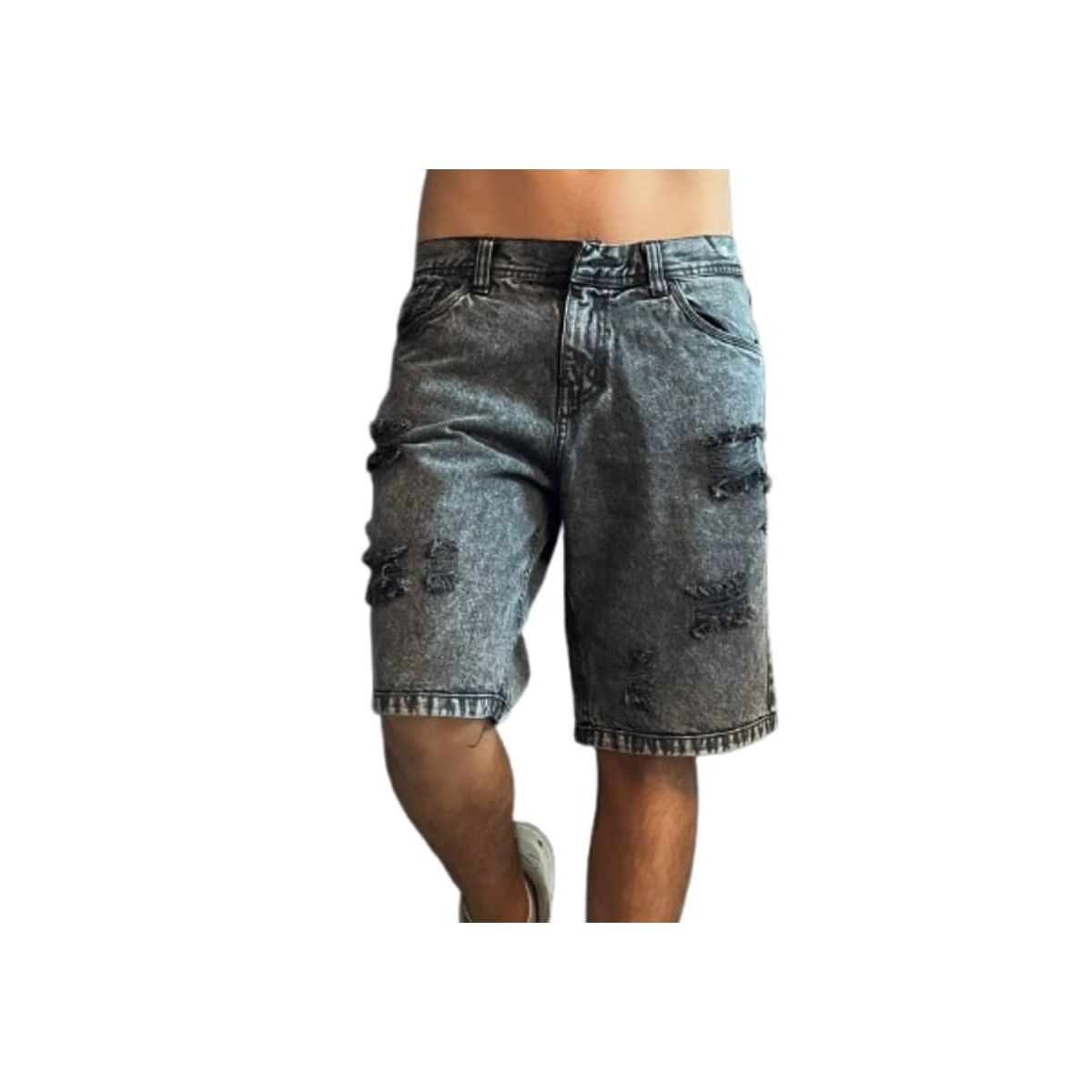 GENERICO - SHORT JEAN RASGADO PARA HOMBRE