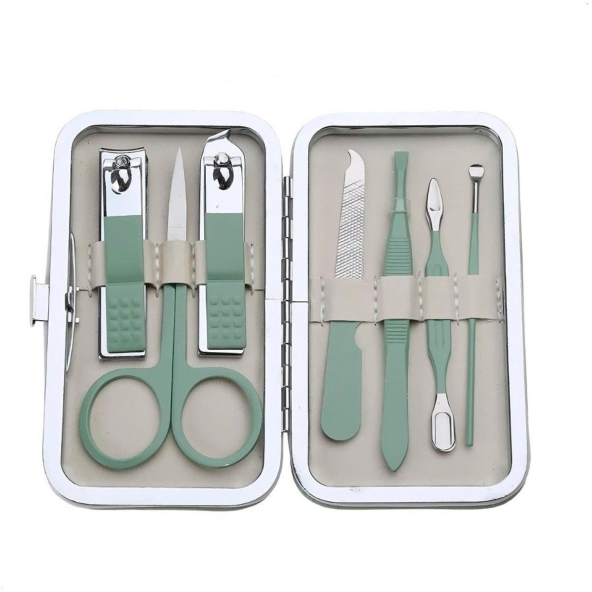 GENERICO - set manicura y pedicura 7 piezas acero inoxidable cortauñas