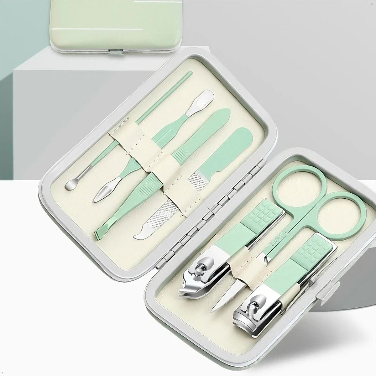 GENERICO - set manicura y pedicura 7 piezas acero inoxidable cortauñas