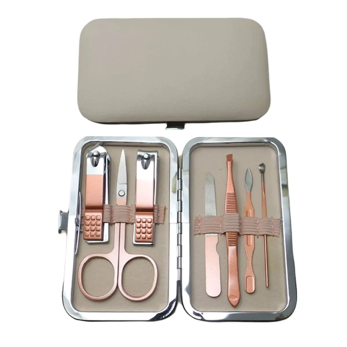 GENERICO - set manicura y pedicura 7 piezas acero inoxidable cortauñas